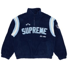Флисовый пуловер Supreme Arc с полумолнией, темно-синий