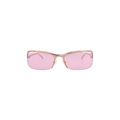 Bottega Veneta Прямоугольные солнцезащитные очки в полуободке, Розовые