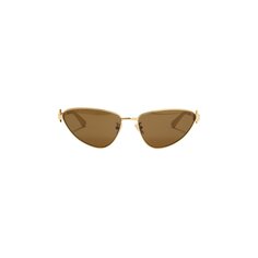 Солнцезащитные очки кошачий глаз Bottega Veneta Turn, цвет золотой/коричневый