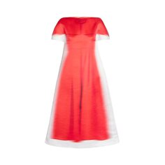 Платье Loewe с размытым принтом, Красный/Белый