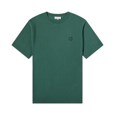 Комфортная футболка Maison Kitsuné Tonal Fox Head с нашивкой Бутылочно-зеленый