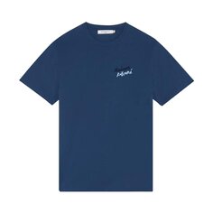 Мини-футболка Maison Kitsuné с рукописным текстом, синяя