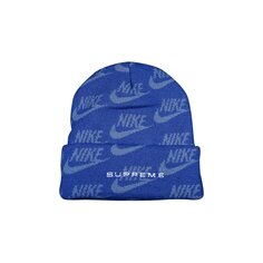 Шапка с жаккардовым логотипом Supreme x Nike, синяя