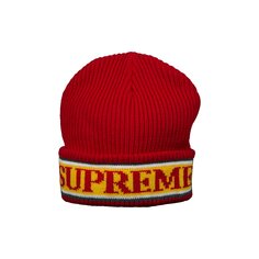 Шапка-бини Supreme Cuff Logo, красная