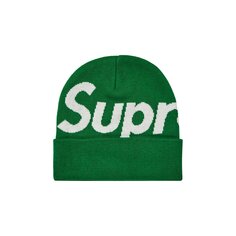 Шапка-бини Supreme с большим логотипом, цвет Зеленый