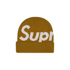 Шапка-бини Supreme с большим логотипом, золотого цвета