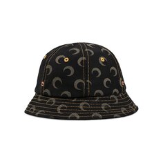 Кожаная шляпа-колокольчик Marine Serre Moon, цвет Черный