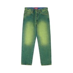 Джинсы Supreme Regular Overspray Green