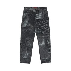 Джинсы Supreme Archive Denim жаккардовые стандартного размера, цвет Черный