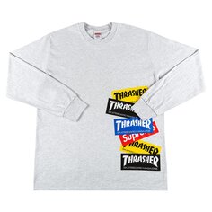 Футболка с длинными рукавами и логотипом Supreme x Thrasher, Ash Grey