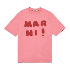 Детская футболка с логотипом Marni, цвет Розовый