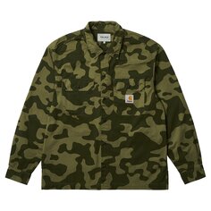 Рубашка Carhartt WIP x Palace Master с длинными рукавами, цвет Dollar Green Camo