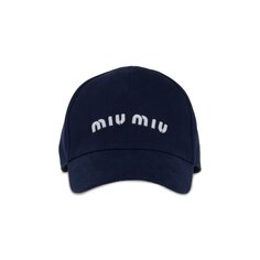 Бейсбольная кепка Miu Miu Drill, цвет Синий/Белый