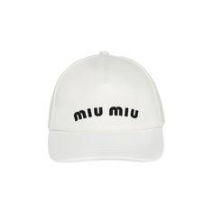Бейсбольная кепка Miu Miu Drill, цвет Белый/Черный