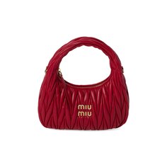 Миниатюрная сумка-хобо Miu Miu Rosso