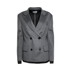 Двубортная велюровая куртка Miu Miu, цвет Серый