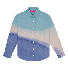 Рубашка с длинными рукавами The Elder Statesman Blot Recycle Cash, цвет Овсянка/Адриатика/Темно-синий