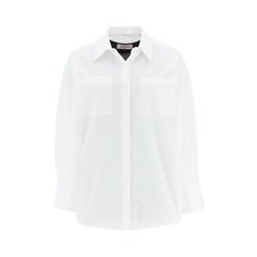 Широкая рубашка из поплина Valentino Bianco/Ebano