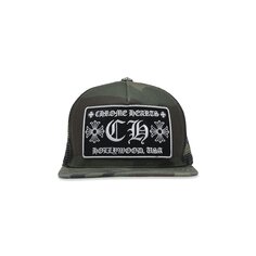 Кепка Chrome Hearts Hollywood Trucker, зеленый камуфляж