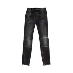 Темные джинсы скинни на шнуровке Unravel Project Denim, Черные