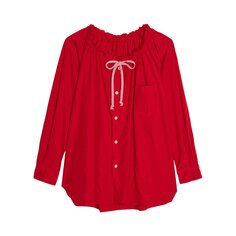 Рубашка на пуговицах с необработанным воротником Comme des Garçons, красная