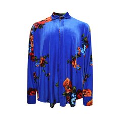 Бархатная рубашка Vetements с цветочным принтом