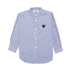 Рубашка в полоску с длинными рукавами Comme des Garçons PLAY, цвет: белый/синий