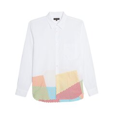 Рубашка Comme des Garçons Homme Plus с нашивкой в широкую полоску, цвет Белый/Многоцветный
