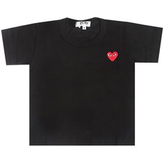 Детская футболка с логотипом Comme des Garçons PLAY, цвет Черный