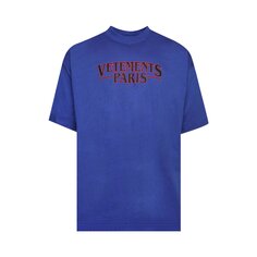 Футболка Vetements Paris с логотипом Королевский синий