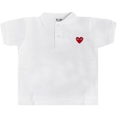 Детская футболка-поло с сердечком Comme des Garçons PLAY, цвет Белый