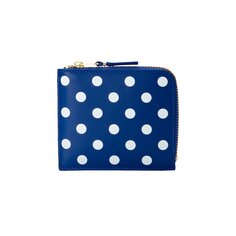 Кожаный кошелек Comme des Garçons с принтом в горошек, темно-синий