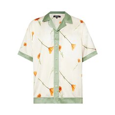 Nahmias Шелковая рубашка с короткими рукавами и цветными блоками Poppy, цвет Мак/Слоновая кость