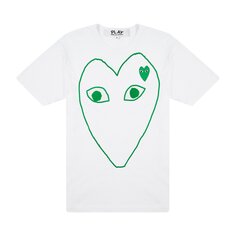 Зеленая футболка с эмблемой Comme des Garçons PLAY, цвет Белый