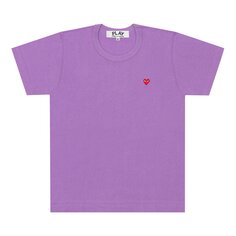 Маленькая футболка Comme des Garçons PLAY с красным сердечком, фиолетовый