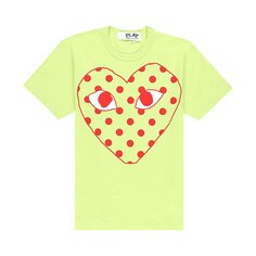 Зеленая футболка с сердечками Comme des Garçons PLAY