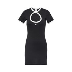 Мини-платье из сухого джерси Courrèges Circle, цвет Черный/Белый Heritage Courreges
