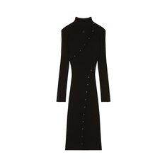 Мультистильное длинное платье в рубчик Courrèges, цвет Черный Courreges