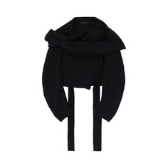 Yohji Yamamoto короткая куртка с большим капюшоном, цвет черный