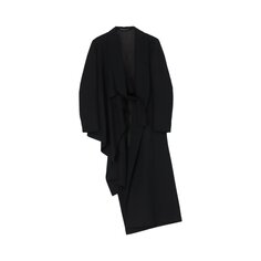 Yohji Yamamoto Длинная куртка с драпированным воротником, цвет Черный
