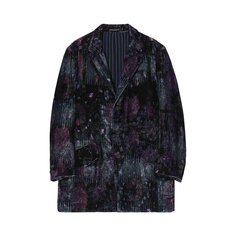 Yohji Yamamoto Pour Homme Куртка с воротником и клапаном с принтом N-Design, цвет Фиолетовый