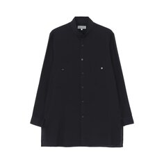 Yohji Yamamoto Pour Homme Рубашка с воротником-стойкой, цвет Черный