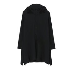 Мини-платье Yohji Yamamoto с капюшоном, Черное