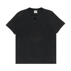 Хлопковая футболка Courrèges Big Shell, цвет Stonewhashed Grey/Black Courreges