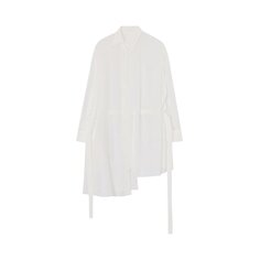 Рубашка асимметричного кроя Yohji Yamamoto из искусственного шелка Белая