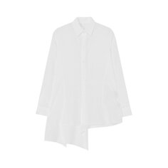 Йоджи Ямамото Длинная рубашка со вставками, Белая Yohji Yamamoto