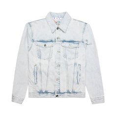 Джинсовая куртка для скейтбординга Off-White с вышивкой граффити, Extreme Blue