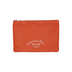 Маленькая кожаная сумка на молнии Dior, цвет Оранжевый