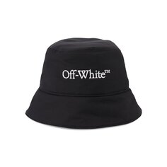 Off-White Панама с вышитым логотипом Bookish, Черный/Белый