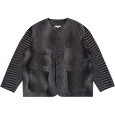 Куртка-кардиган с полосками Engineered Garments LC, темно-синий/серый
